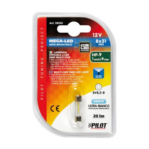 Εικόνα 4 από 4 — ΛΑΜΠΑΚΙ ΠΛΑΦΟΝΙΕΡΑΣ 12V 8x31mm 20lm ΛΕΥΚΟ MEGA-LED9 COB (ΔΙΠΛΗΣ ΠΟΛΙΚΟΤΗΤΑΣ- CAN-BUS) BLISTER 1ΤΕΜ.