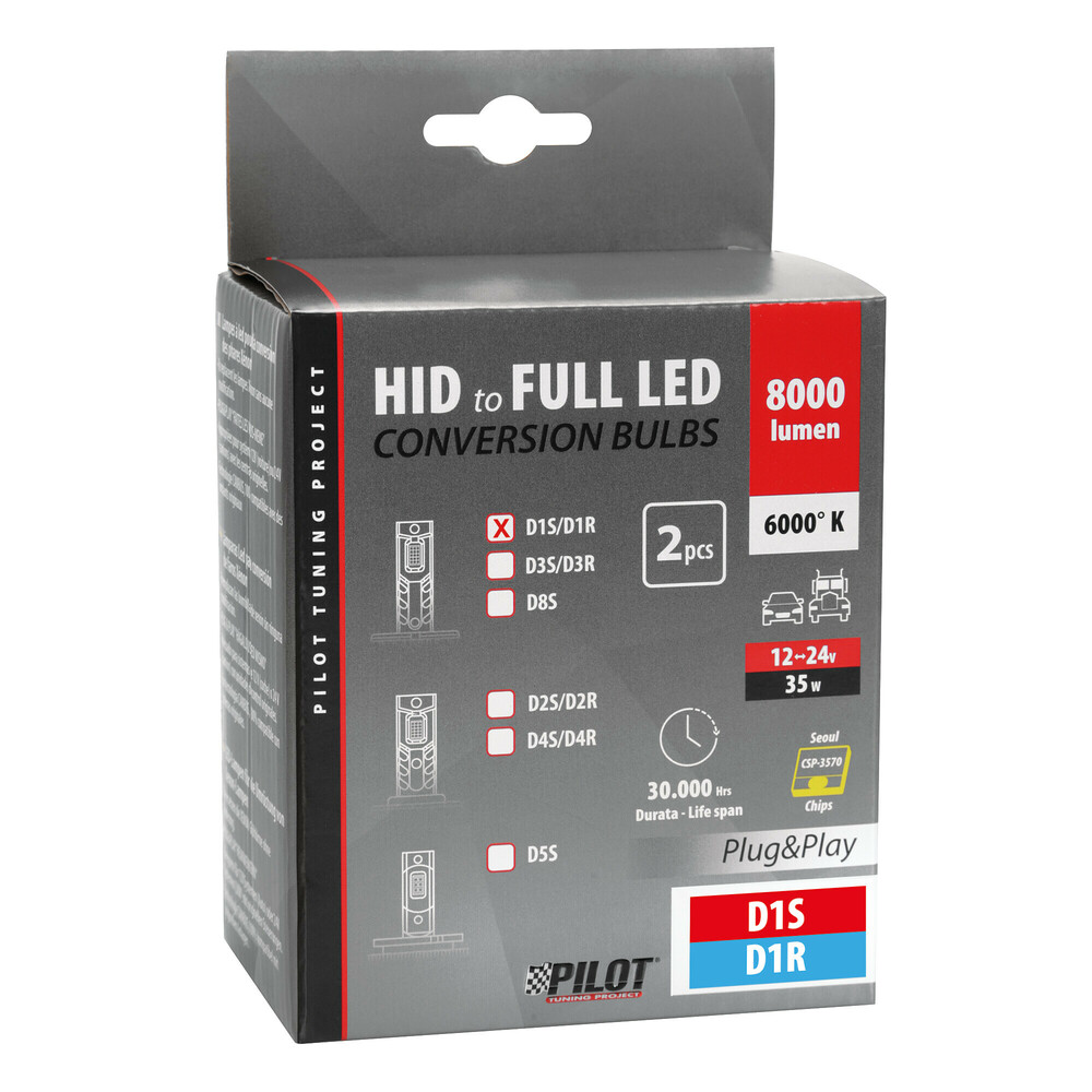 Εικόνα 3 από 3 — D1S/D1R 12/24V 35W 6.000K 8000lm LED SEOUL CSP-3570chips CAN BUS PLUG & PLAY LAMPA – 2ΤΕΜ.