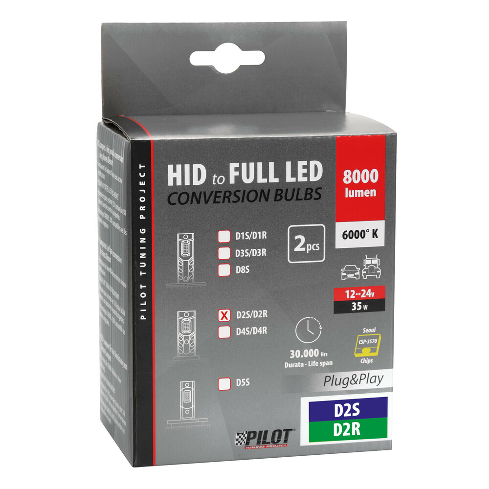 Εικόνα 3 από 3 — D2S/D2R 12/24V 35W 6.000K 8000lm LED SEOUL CSP-3570chips CAN BUS PLUG & PLAY LAMPA – 2ΤΕΜ.