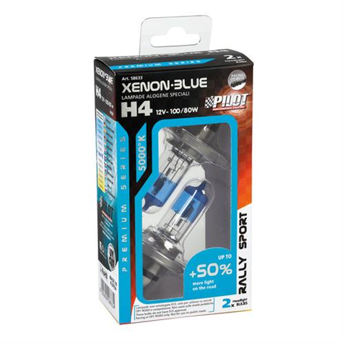 Εικόνα 4 από 4 — H4 12V 100/80W P43t XENON BLUE 5.000K +50% 2ΤΕΜ