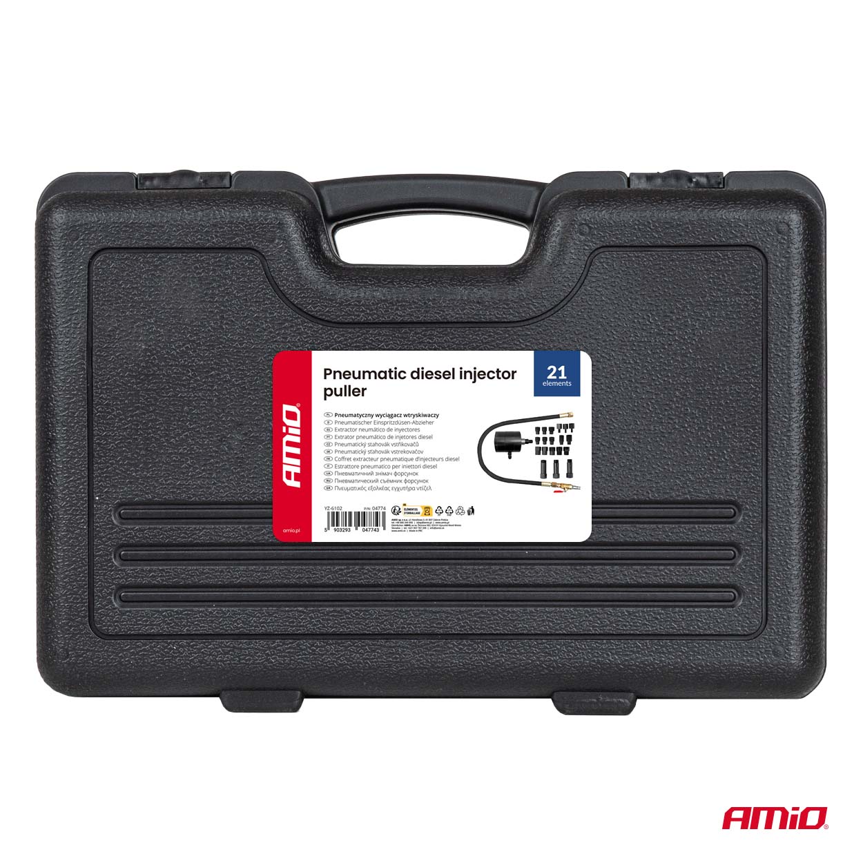 Εικόνα 6 από 6 — Amio – Πνευματικός Εξολκέας Μπεκ Diesel Heavy Duty σε Βαλιτσάκι για Αφαίρεση με Υψηλή Δύναμη & Ασφαλή Χρήση – Σετ 21 Τεμ. (04774/AM)