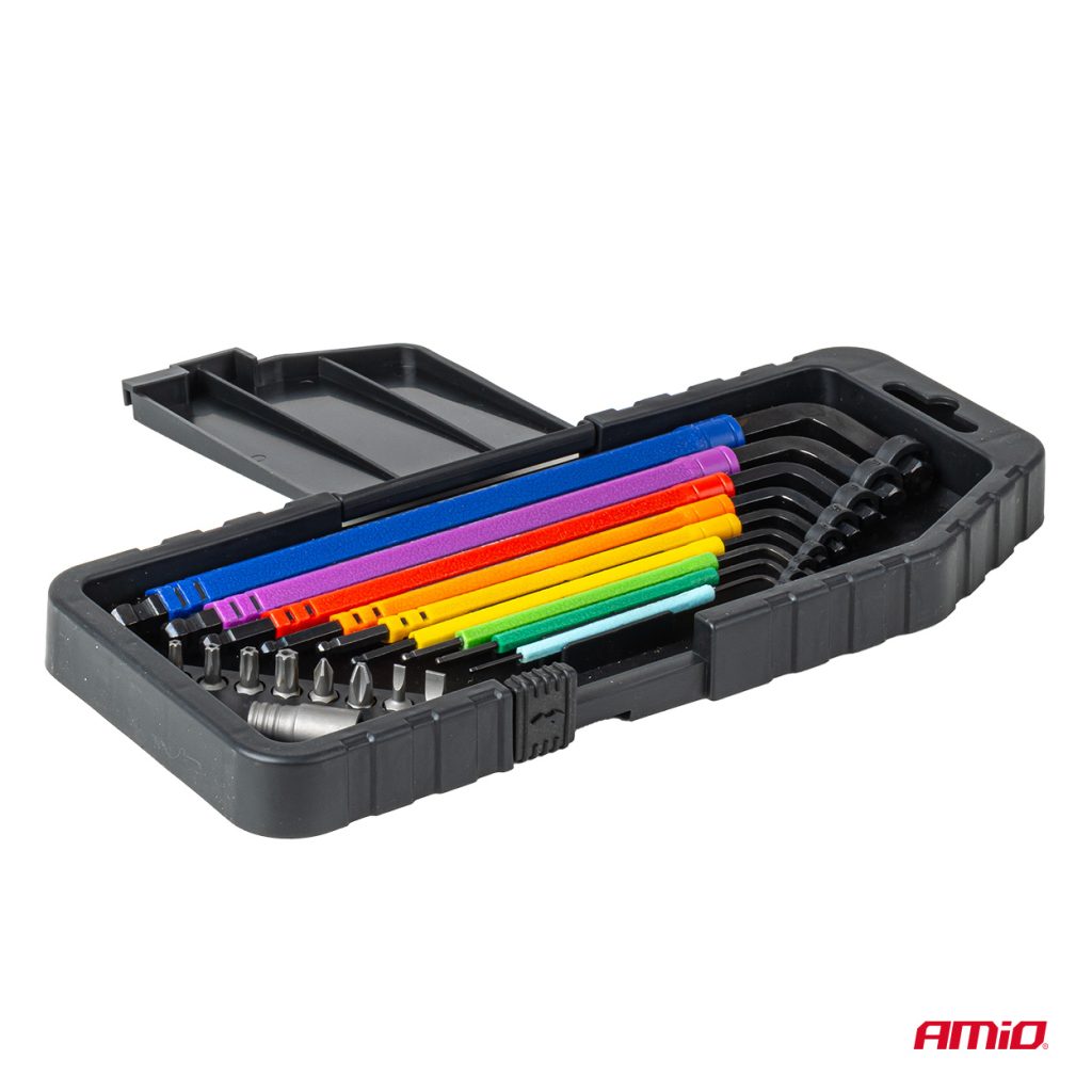 Εικόνα 6 από 7 — Amio – Κλειδιά Allen Imbus CR-V 1.5-10mm με Μύτες & Αντάπτορα Heavy Duty για Σταθερή Τοποθέτηση Εργαλείου & Καθημερινή Χρήση – Σετ 18 Τεμ. (04787/AM)