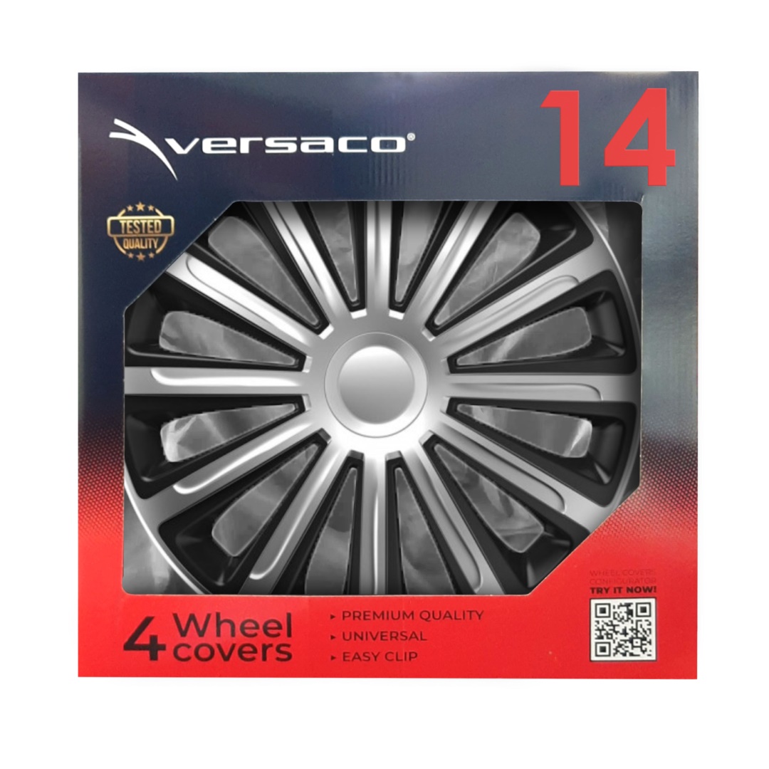 Εικόνα 2 από 2 — Amio – ΤΑΣΙΑ 14″ HUBCAP TREND SILVER BLACK – ΣΕΤ 4ΤΕΜ ΣΕ ΚΟΥΤΙ (6834/AM)