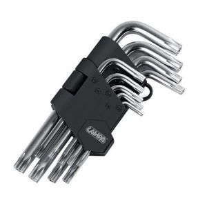 TORX ΚΛΕΙΔΙΑ 9 ΤΕΜΑΧΙΩΝ (T10/15/20/25/27/30/40/45/50) ΧΡΩΜΙΟ-ΒΑΝΑΔΙΟ (CRV)