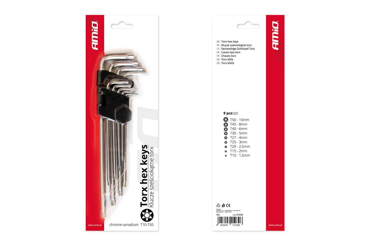 Εικόνα 2 από 2 — Amio – Σετ Κλειδιά Allen Torx μήκος 230mm για Επιβατικά Αυτοκίνητα – 9 τεμ. (01039/AM)