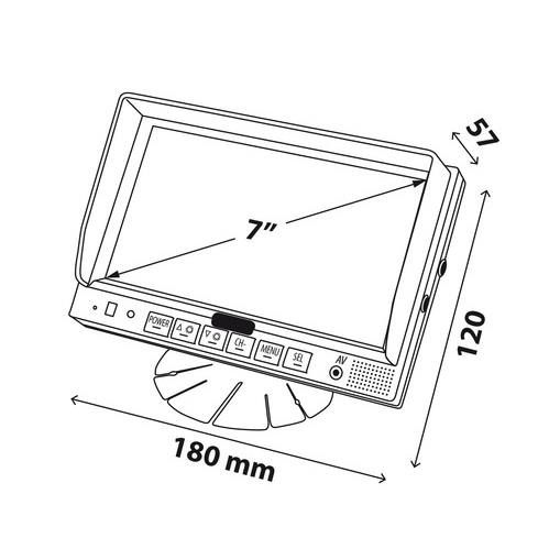 Εικόνα 2 από 6 — ΟΘΟΝΗ M2 180x120x57mm 7 ΙΝΤΣΕΣ 10-32V ΓΙΑ 3 ΚΑΜΕΡΕΣ ΚΑΙ 3 AUDIO