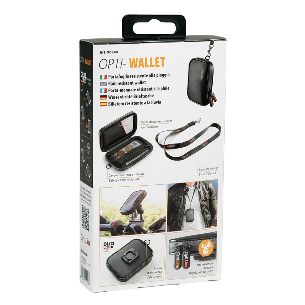 Εικόνα 20 από 20 — Θήκη Πορτοφόλι Wallet της σειράς Optiline Universal Εφαρμογής με διαστάσεις 120 x 80 x 20 mm, συμβατή με Βάσεις Στήριξης Κινητού Optiline για Μηχανή με σύστημα Duolock