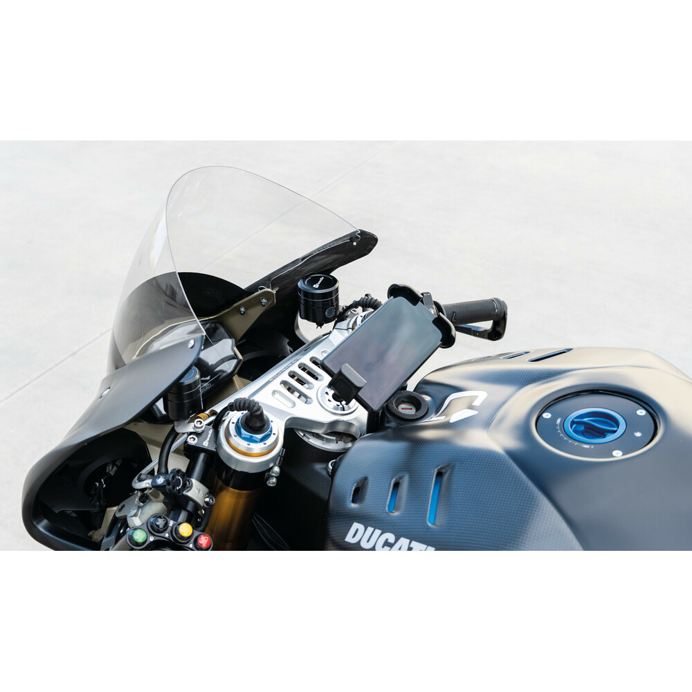 Εικόνα 8 από 17 — Βάση Στήριξης Κινητού Panigale της σειράς Titan Optiline για τις Βίδες στην Μίζα στο Τιμόνι Μηχανής Panigale 899, 959, V2, 1199, 1299, V4 με σύστημα Duolock, συμβατή με Θήκες ή Αντάπτορες Κινητού Optiline