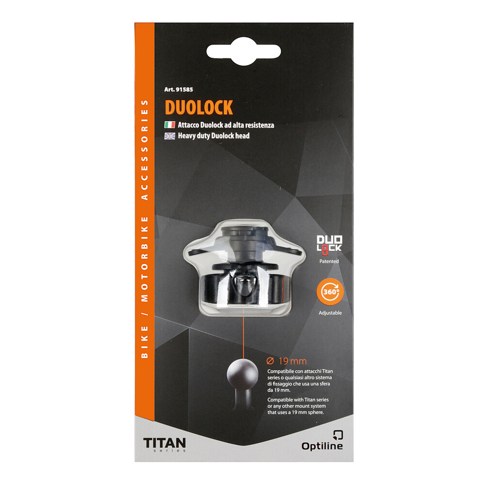 Εικόνα 5 από 5 — Ανταλλακτικός Αντάπτορας Duolock 19 mm της σειράς Titan Optiline, συμβατός με Βάσεις Στήριξης, Θήκες ή Αντάπτορες Κινητού Optiline ή Βάσεις Στήριξης Κινητού με μπίλια 19 mm