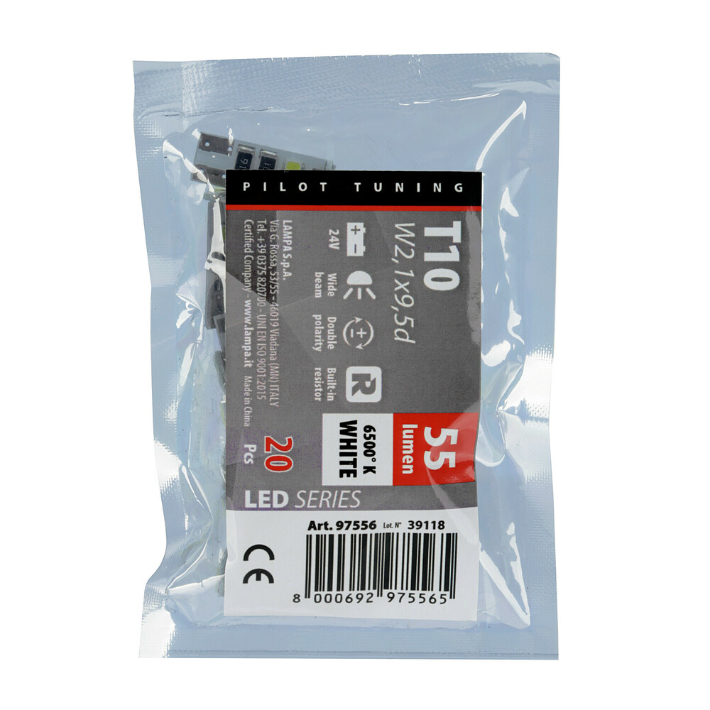 Εικόνα 4 από 4 — T10 W5W 24V W2,1×9,5d 10x28mm 55lm 8SMDx3chips LED ΛΕΥΚΟ ( CAN-BUS / ΔΙΠΛΗΣ ΠΟΛΙΚΟΤΗΤΑΣ) 20ΤΕΜ.