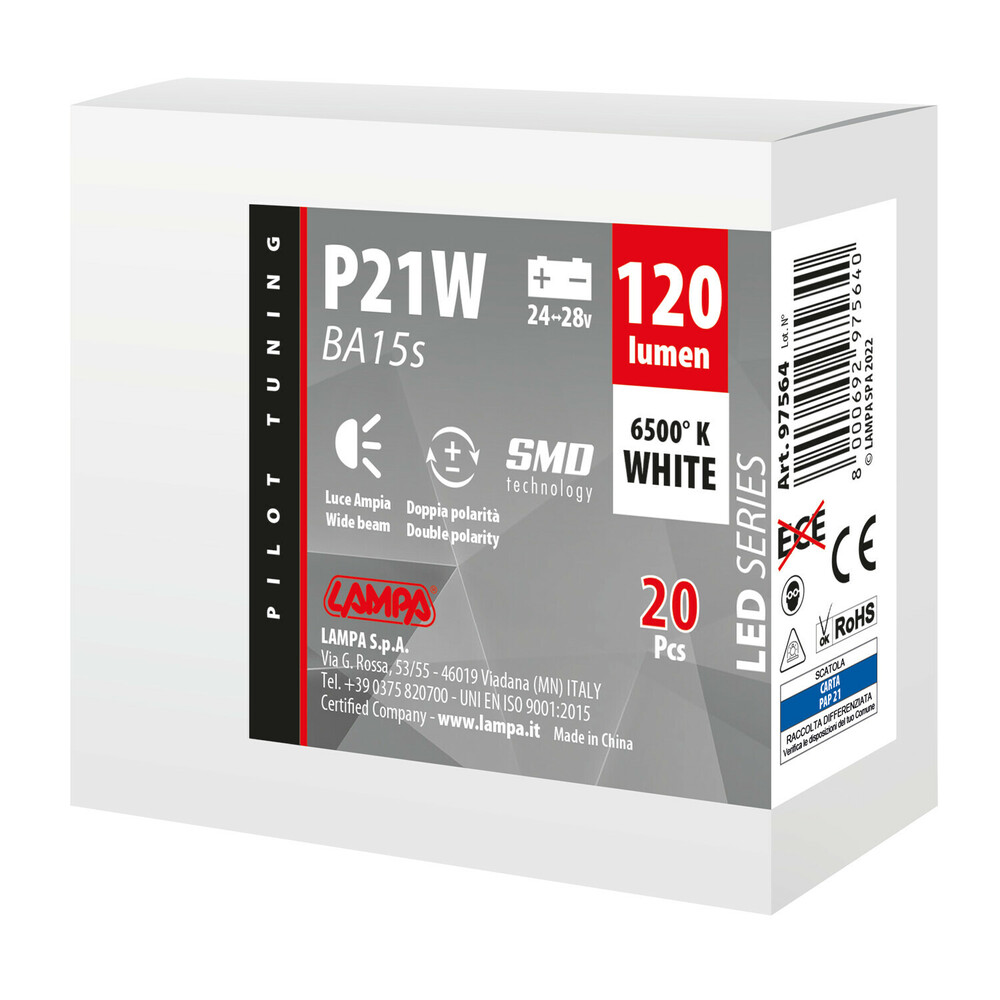 Εικόνα 3 από 3 — P21W BA15s 24/28V 8SMDx1CHIP LED 120lm ΛΕΥΚΟ ΚΟΥΤΙ LAMPA – 20 ΤΕΜ.