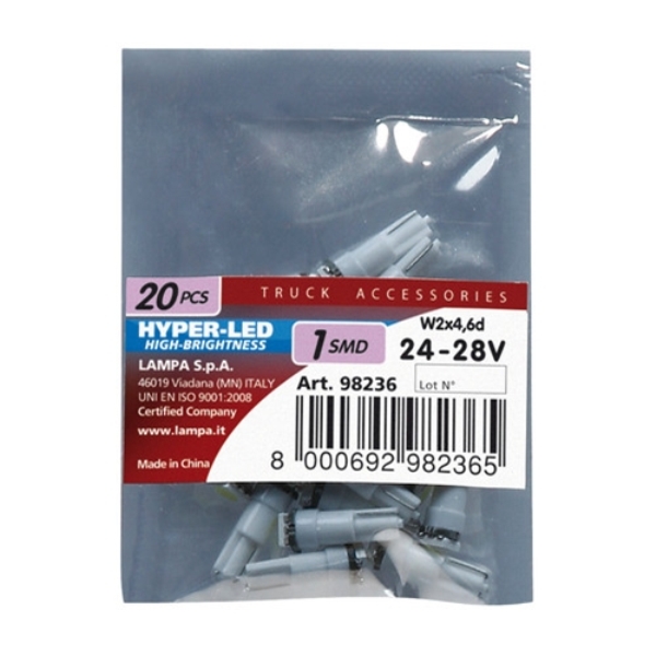 Εικόνα 4 από 4 — Τ5 24/28V W2x4,6d HYPER-LED3 ΛΕΥΚΟ