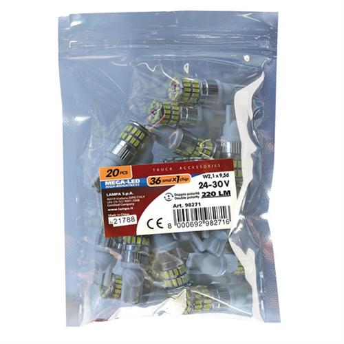 Εικόνα 4 από 4 — T10 W5W 24-28V W2,1×9,5d MEGA-LED36 220lm (ΔΙΠΛΗΣ ΠΟΛΙΚΟΤΗΤΑΣ) 20ΤΕΜ.