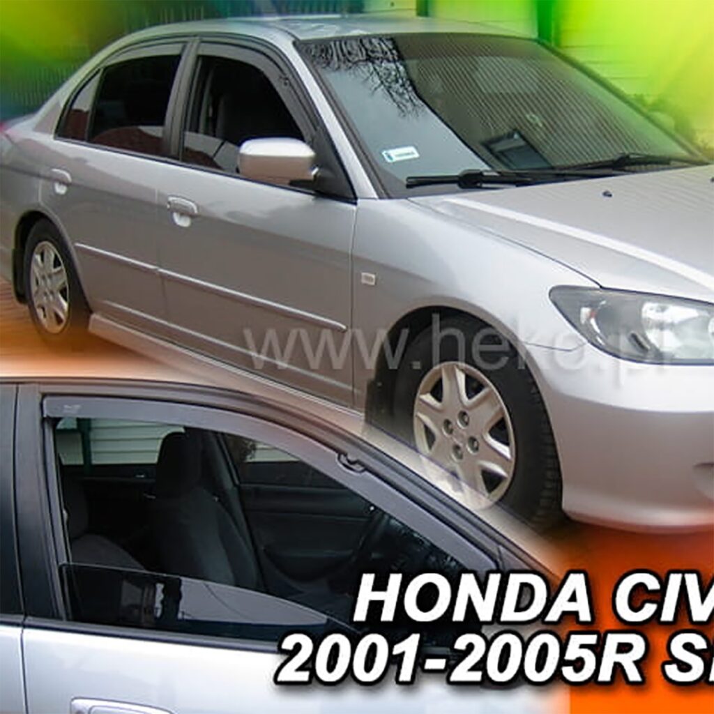 Εικόνα 1 από 5 — ΑΝΕΜΟΘΡΑΥΣΤΕΣ ΓΙΑ HONDA CIVIC VII 4D SEDAN 2001-2005 ΖΕΥΓΑΡΙ ΑΠΟ ΕΥΚΑΜΠΤΟ ΦΙΜΕ ΠΛΑΣΤΙΚΟ HEKO – 2 ΤΕΜ.