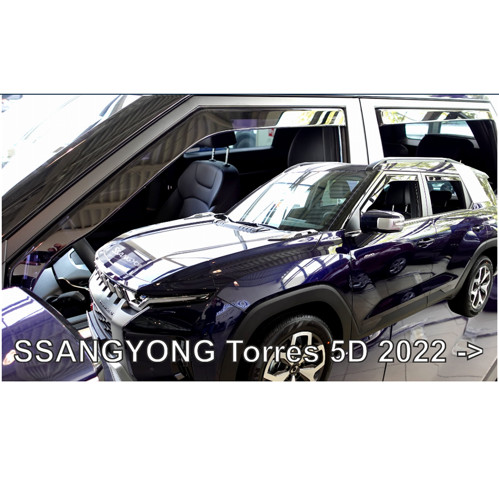 Εικόνα 1 από 6 — ΑΝΕΜΟΘΡΑΥΣΤΕΣ ΓΙΑ SSANGYONG TORRES 5D 2022+ ΣΕΤ ΑΥΤΟΚΙΝΗΤΟΥ ΑΠΟ ΕΥΚΑΜΠΤΟ ΦΙΜΕ ΠΛΑΣΤΙΚΟ HEKO – 4 ΤΕΜ.