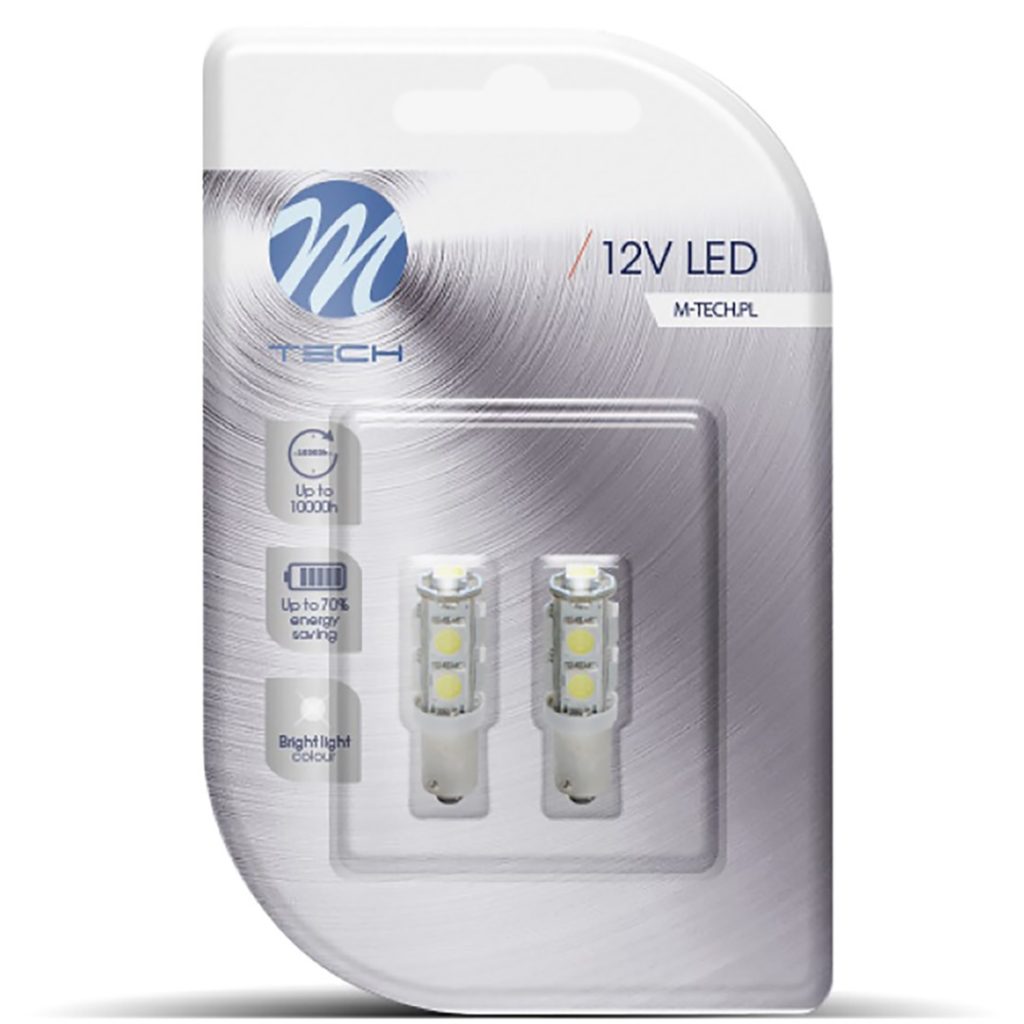 Εικόνα 2 από 2 — T4W 12V 2,16W BA9s (ΜΙΝΙΟΝ) LED 9xSMD5050 ΛΕΥΚΟ BLISTER 2ΤΕΜ. M-TECH