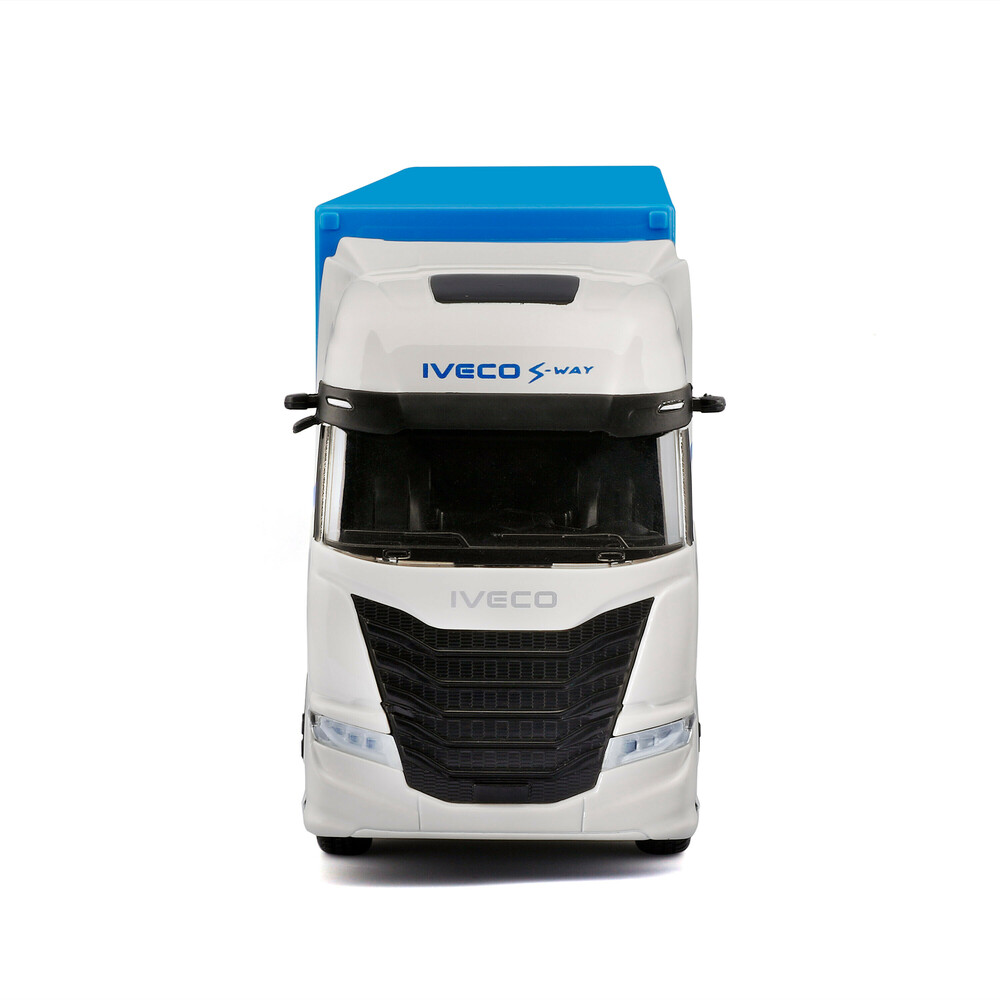 Εικόνα 4 από 6 — Lampa – Μινιατούρα νταλίκα Iveco S-Way με κοντέινερ 1:43 σε λευκό/μπλε χρώμα Burago – 1 τεμ. (BU31469)
