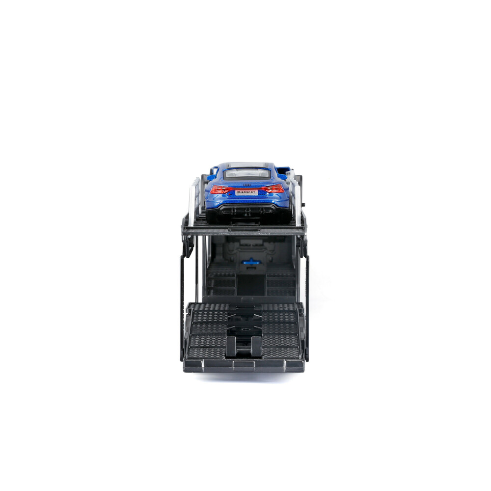 Εικόνα 5 από 6 — Lampa – Μινιατούρα νταλίκα Iveco S-Way με καρότσα αυτοκινήτων & Audi RS E-Tron 1:43 Burago – 1 τεμ. (L.BU31475)