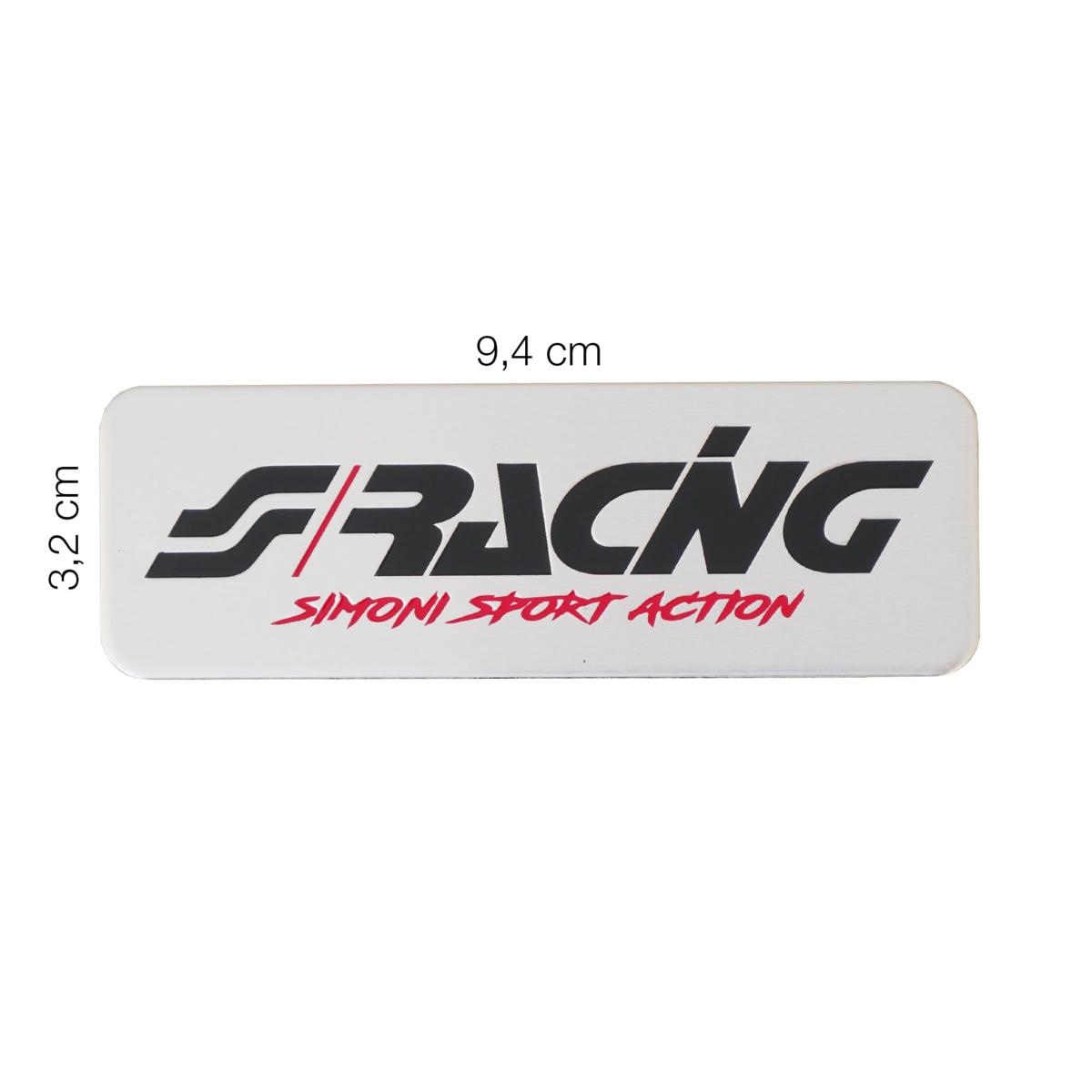 Εικόνα 1 από 2 — ΜΕΤΑΛΛΙΚΟ ΑΥΤΟΚΟΛΛΗΤΟ LOGO ”SIMONI RACING” ΑΛΟΥΜΙΝΙΟΥ 94x32mm SIMONI RACING – 1ΤΕΜ.