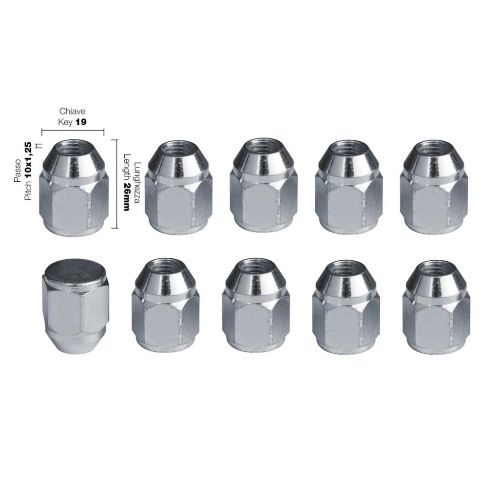 Εικόνα 1 από 1 — Simoni Racing – Παξιμάδι Κωνικό 10×1.25 (26mm) (19) για Τροχούς & Ζάντες Στερεώση Υψηλής Ασφάλειας Κωνική Έδραση – 10 Τεμ. (SRDR/12-10)