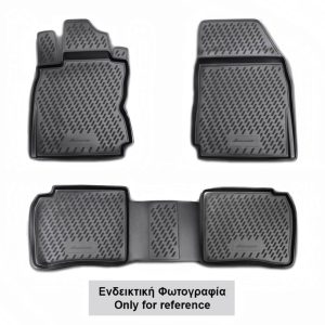 ΠΑΤΑΚΙΑ ΣΕ ΣΚΑΦΗ TPE ΛΑΣΤΙΧΟ ΓΙΑ KIA CERATO 2009-2013 ΣΕ ΑΝΘΡΑΚΙ ΣΚΟΥΡΟ ΓΚΡΙ ΧΡΩΜΑ NOVLINE - 4 ΤΕΜ.