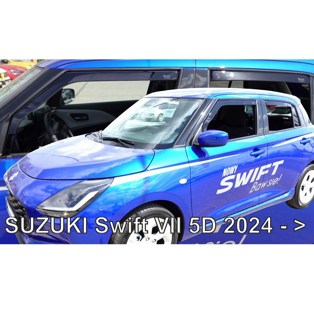 Εικόνα 1 από 6 — ΑΝΕΜΟΘΡΑΥΣΤΕΣ ΓΙΑ SUZUKI SWIFT 5D 2024+ ΣΕΤ ΑΥΤΟΚΙΝΗΤΟΥ ΑΠΟ ΕΥΚΑΜΠΤΟ ΦΙΜΕ ΠΛΑΣΤΙΚΟ HEKO – 4 ΤΕΜ.