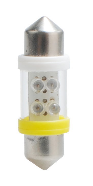 Εικόνα 1 από 1 — ΛΑΜΠΑΚΙΑ ΠΛΑΦΟΝΙΕΡΑΣ C5W/C10W 12V 0,49W SV8,5 36mm LED 4xFlux 3mm ΚΙΤΡΙΝΟ 1ΤΕΜ.