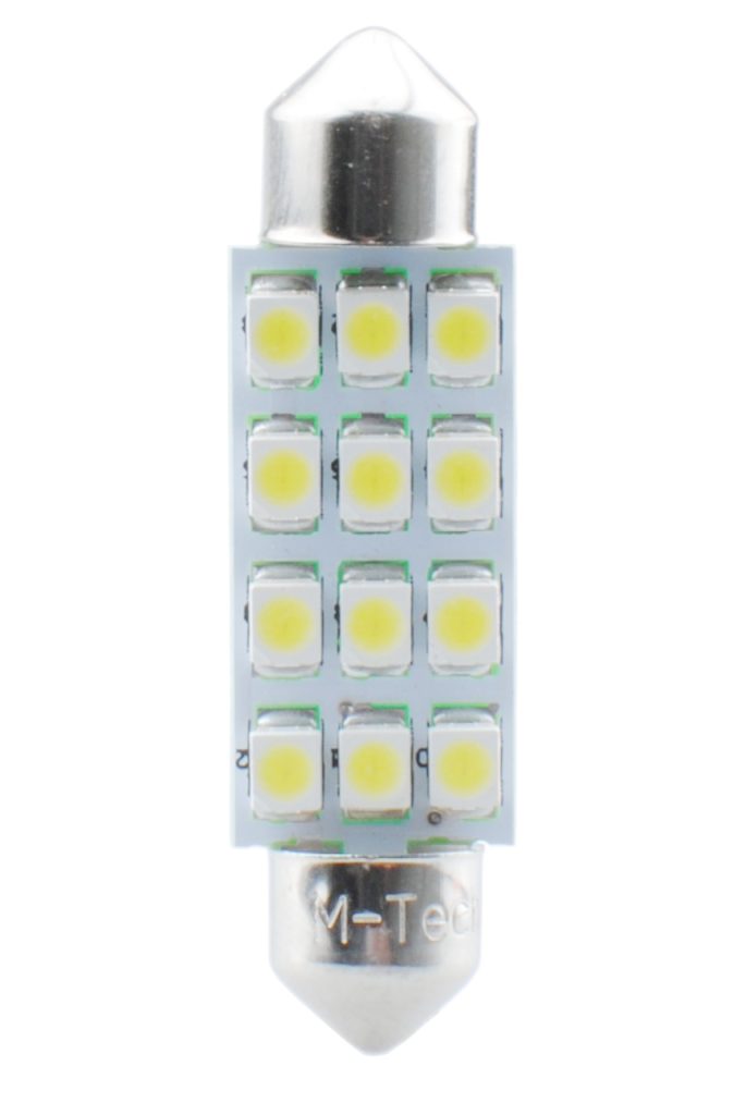 Εικόνα 1 από 1 — ΛΑΜΠΑΚΙΑ ΠΛΑΦΟΝΙΕΡΑΣ C5W/C10W 12V 0,96W SV8,5 41mm PREMIUM LED 12xSMD3528 ΛΕΥΚΟ 1ΤΕΜ.