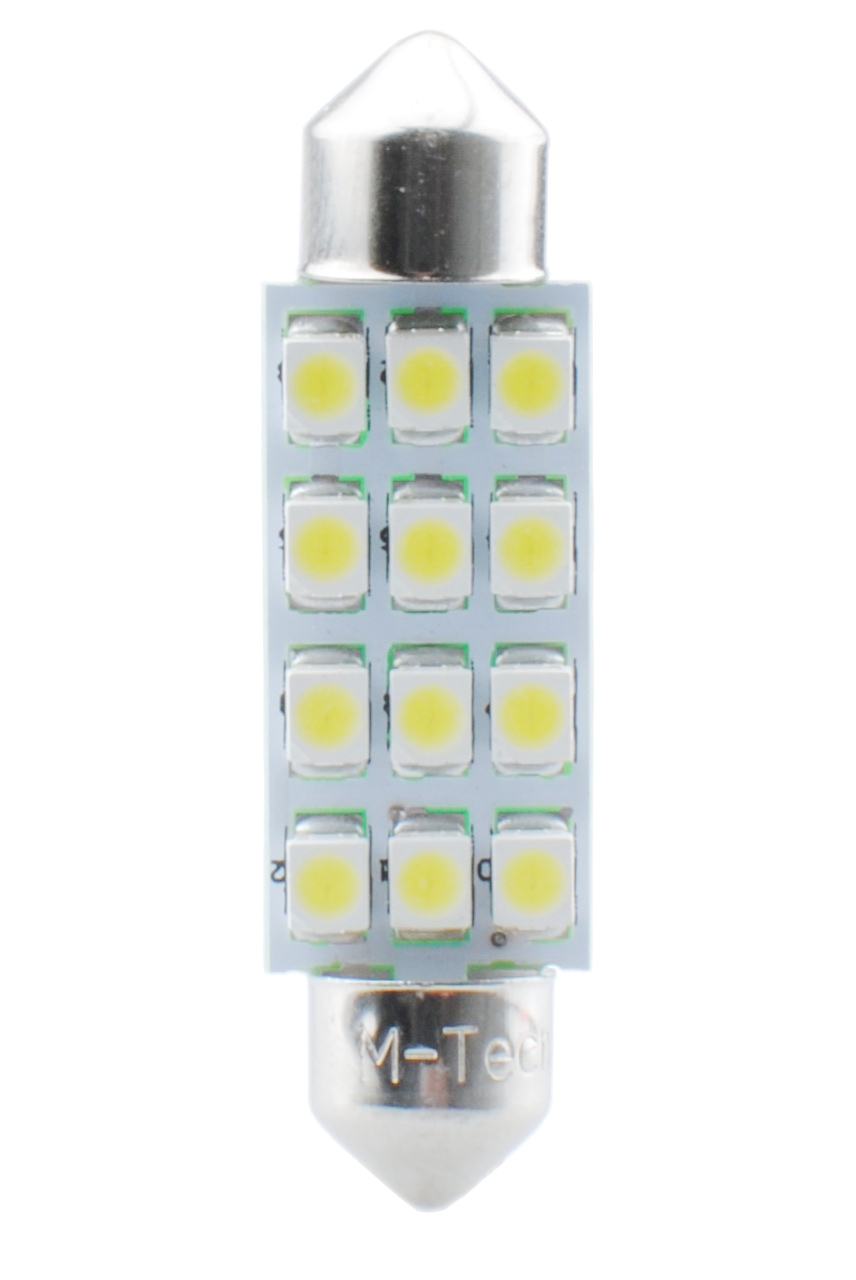 Εικόνα 1 από 1 — ΛΑΜΠΑΚΙΑ ΠΛΑΦΟΝΙΕΡΑΣ C5W/C10W 12V 0,96W SV8,5 41mm PREMIUM LED 12xSMD3528 ΛΕΥΚΟ 1ΤΕΜ.
