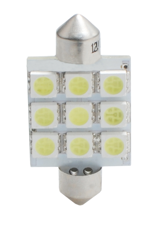 Εικόνα 1 από 1 — ΛΑΜΠΑΚΙΑ ΠΛΑΦΟΝΙΕΡΑΣ C5W/C10W 12V 1,44W SV8,5 41mm PREMIUM LED 9xSMD5050 ΛΕΥΚΟ 1ΤΕΜ.