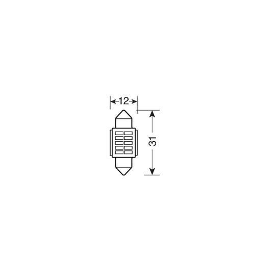 Εικόνα 3 από 4 — ΛΑΜΠΑΚΙ ΠΛΑΦΟΝΙΕΡΑΣ 12V 12x31mm 150lm ΛΕΥΚΟ MEGA-LED10 (ΔΙΠΛΗΣ ΠΟΛΙΚΟΤΗΤΑΣ- CAN-BUS) BLISTER 1ΤΕΜ.