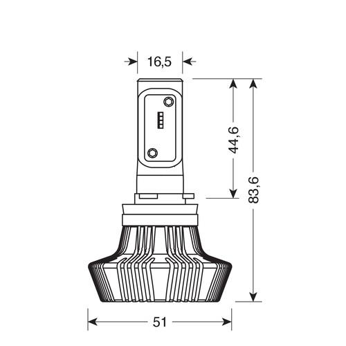 Εικόνα 3 από 3 — H11 10-30V 6.500K 4.000lm 25W PGJ19-2 HALO LED 8LED ZES CHIPS 1ΤΕΜ.