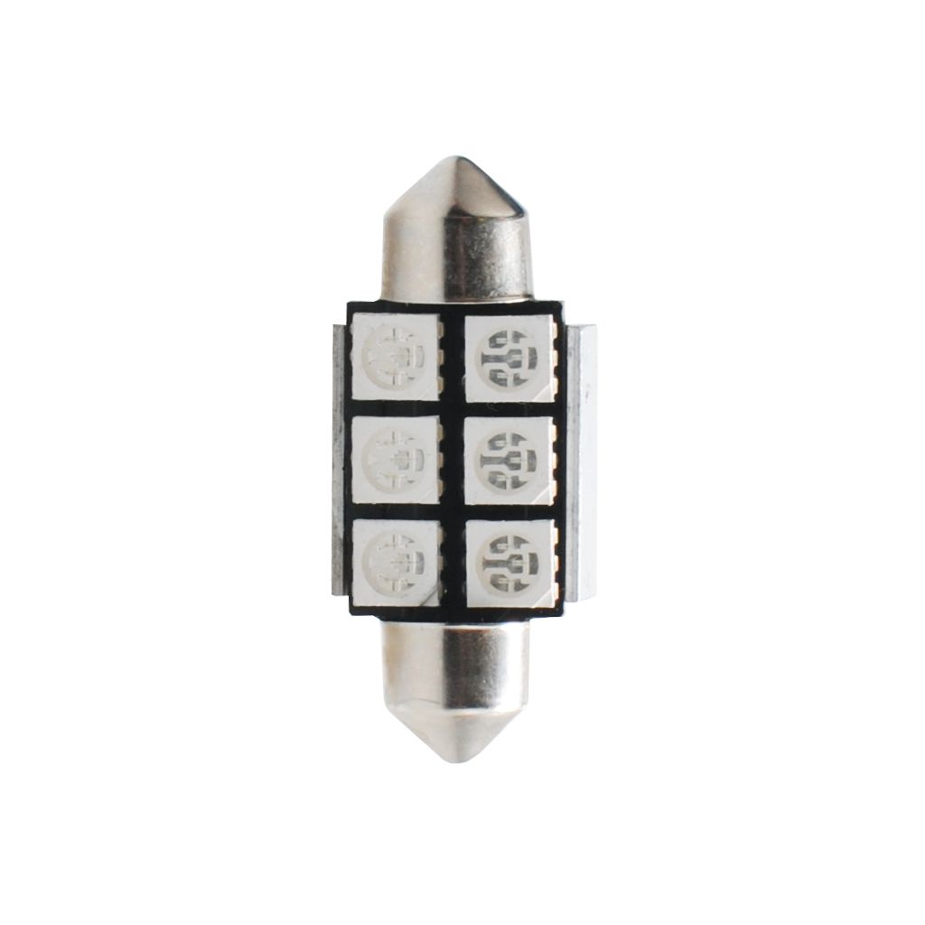 Εικόνα 1 από 1 — ΛΑΜΠΑΚΙΑ ΠΛΑΦΟΝΙΕΡΑΣ C5W/C10W 12V 1,44W SV8,5 36mm CAN-BUS+RADIATOR LED 6xSMD5050 PREMIUM ΜΠΛΕ 1ΤΕΜ.