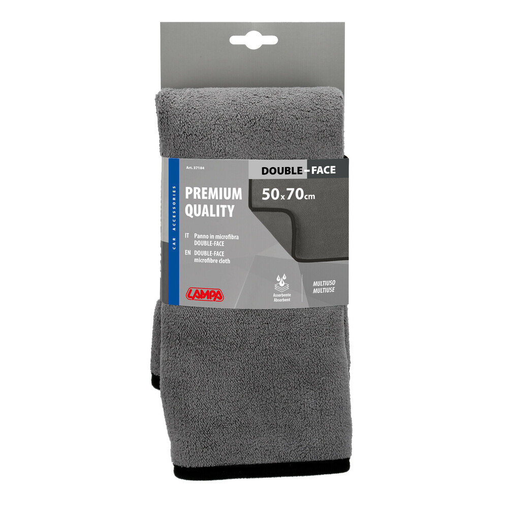 Εικόνα 3 από 3 — Lampa – Πανάκι καθαρισμού Microfibre (Μικροΐνες) Διπλής Όψης Premium (50×70 cm) – Γκρι – 1 τεμ. (L3718.4)