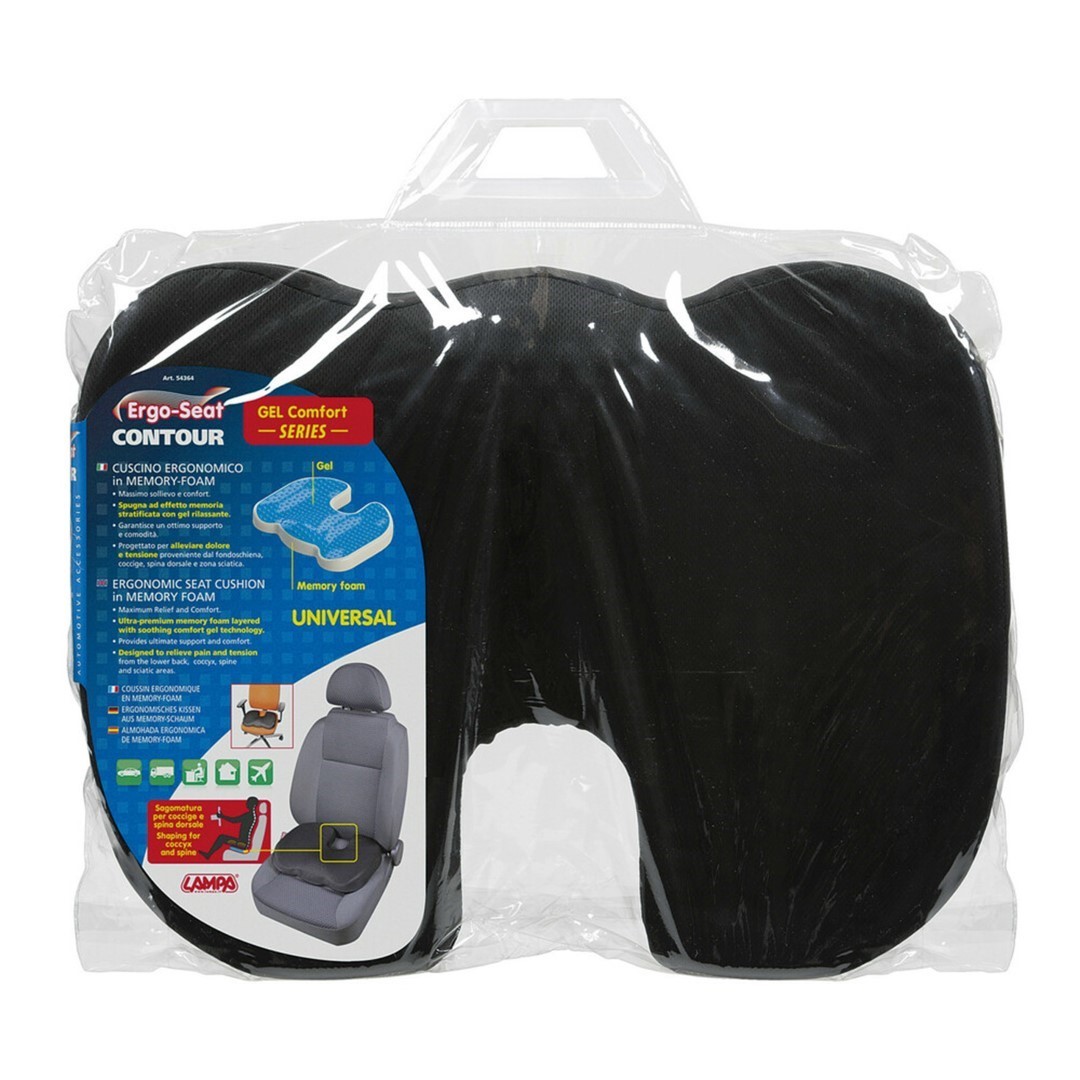 Εικόνα 6 από 6 — ΜΑΞΙΛΑΡΙ ΚΑΘΙΣΜΑΤΟΣ ERGO SEAT CONTOUR ΜΕ GEL ΚΑΙ ΑΦΡΟ MEMORY FOAM  (ΜΑΥΡΟ) – 1 ΤΕΜ.