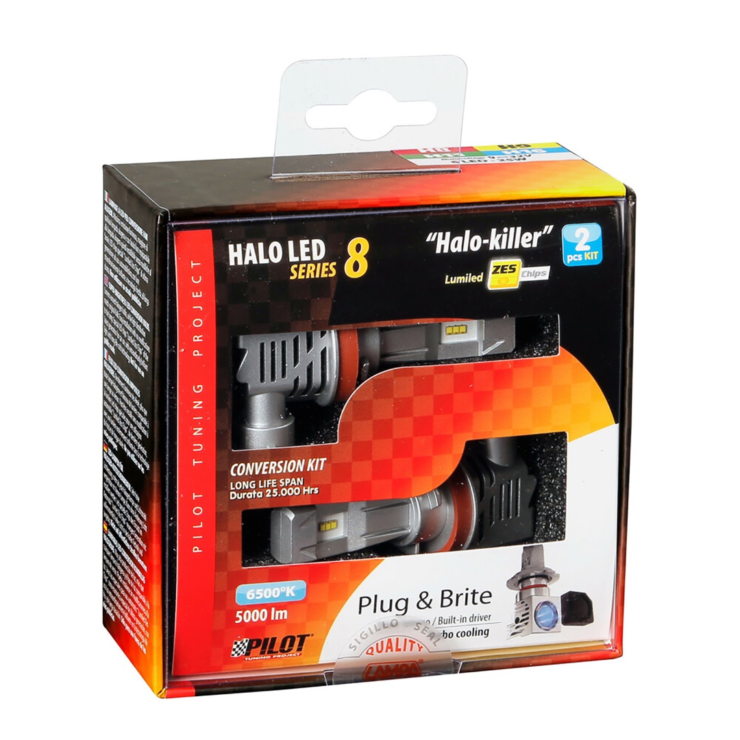 Εικόνα 3 από 3 — H8 / H9 / H1 1 / H16 ΛΑΜΠΑ 9-32V 6.500K 5.000lm 50W PGJ19-X HALO LED SERIE 8 HALO-KILLER 6LED ZES LED KIT – 2 ΤΕΜ.