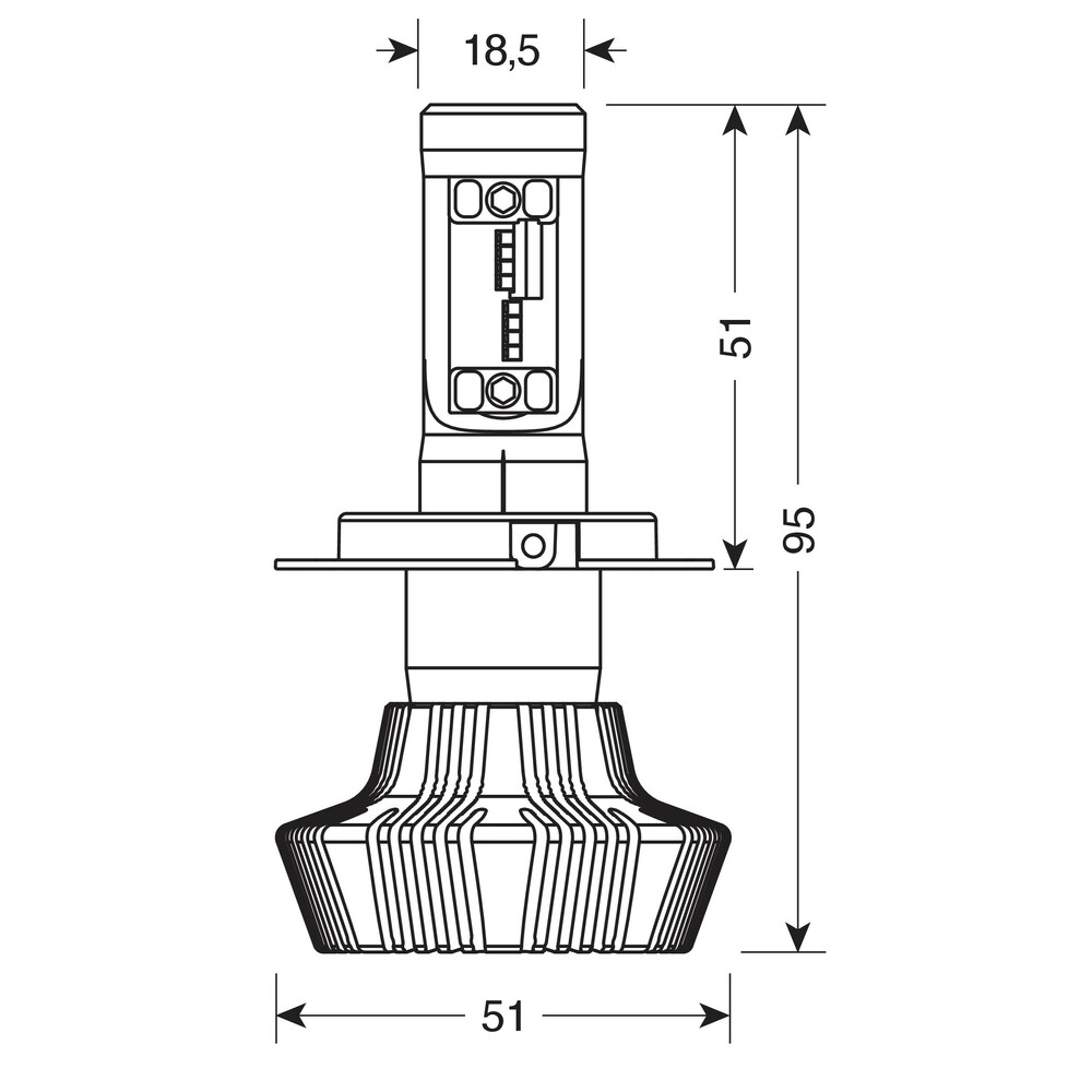 Εικόνα 10 από 11 — Lampa – Λάμπα H4 LED 12/24V 6.500K 4000lm 25W P43t Halo Led Serie 1 με 16 LED ZES Chips – 1 LED Kit (L5784.2)