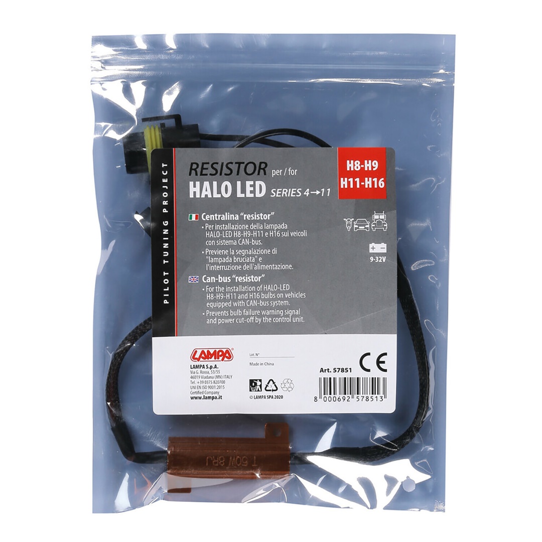 Εικόνα 2 από 2 — ΑΝΤΙΣΤΑΣΗ CAN-BUS ΓΙΑ HALO LED H8/H9/H11/H16 9-32V SERIES 4-11 (ΑΝΤΙΣΤΑΣΗ-ΨΕΥΤΗΣ-CANCELLER) 1ΤΕΜ.