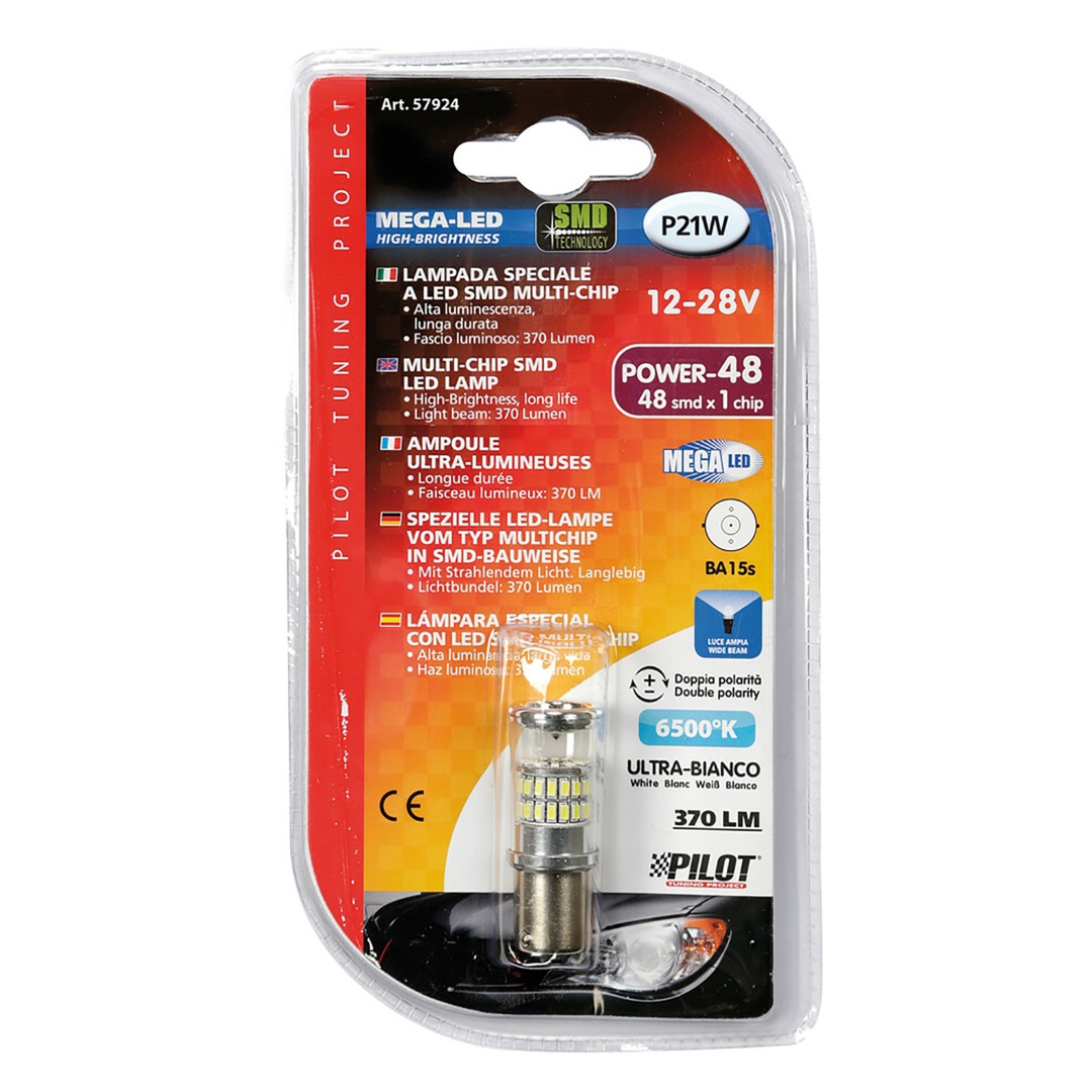 Εικόνα 4 από 4 — P21W 12-28V BA15s MEGA-LED48 6.500K 370lm ΔΙΑΘΛΑΣΗΣ (ΜΟΝΟΠΟΛΙΚΟ) BLISTER 1 ΤΕΜ.