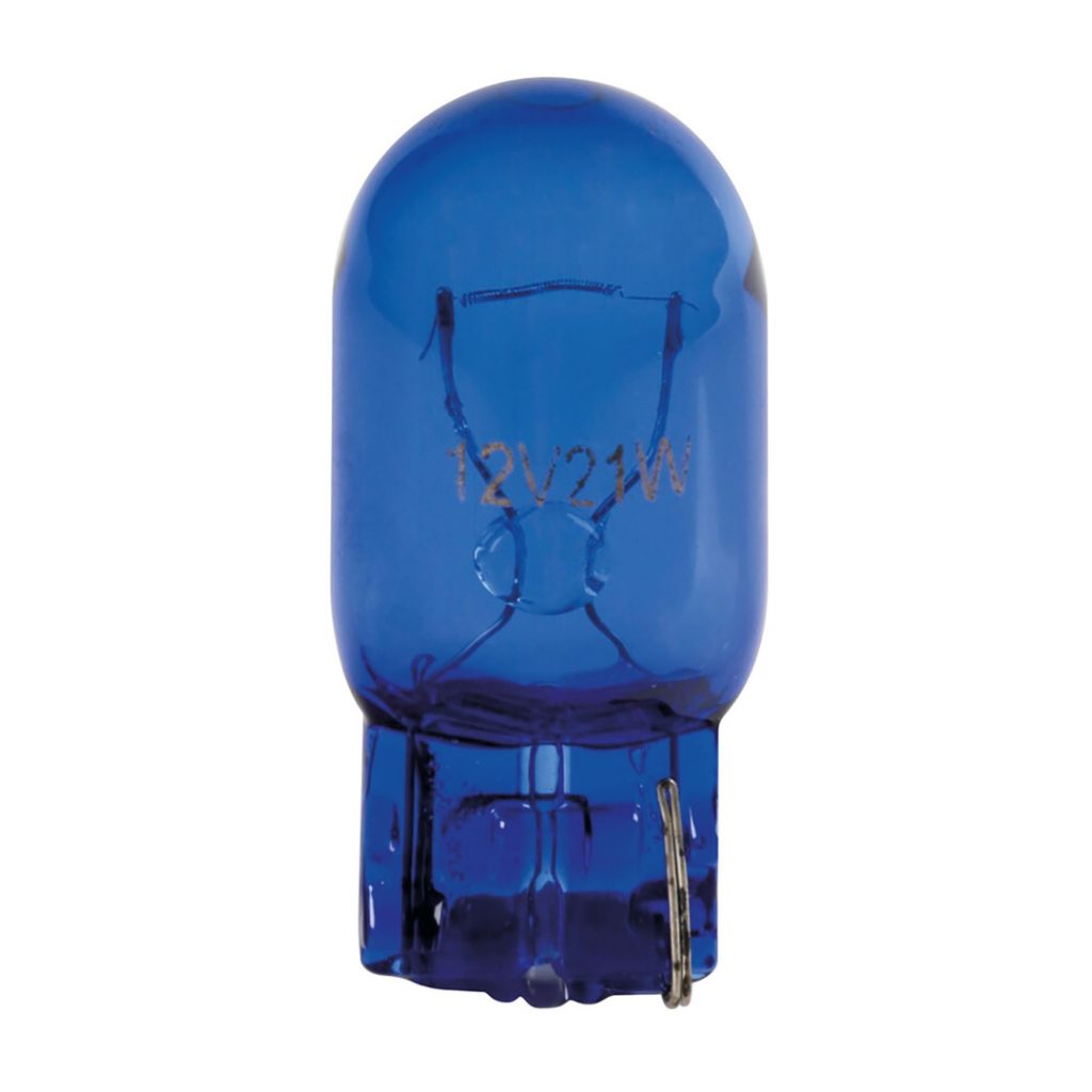 Εικόνα 1 από 2 — W21W (T20) 12V W3x16d 21W 200lm (ΚΑΡΦΩΤΟ-ΑΚΑΛΥΚΟ) BLUE DYED-GLASS 2ΤΕΜ. BLISTER
