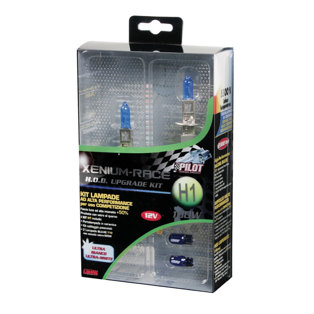 Εικόνα 1 από 6 — KIT ΑΝΑΒΑΘΜΙΣΗΣ H1 XENIUM RACE BONUS-PACK 12V/100W P14,5s – 5500K – 2300lm ΜΕ ΚΕΡΑΜΙΚΕΣ ΒΑΣΕΙΣ ΚΑΙ 2 ΚΑΡΦΩΤΑ ΛΑΜΠΑΚΙΑ W5W – 2 ΤΕΜ.
