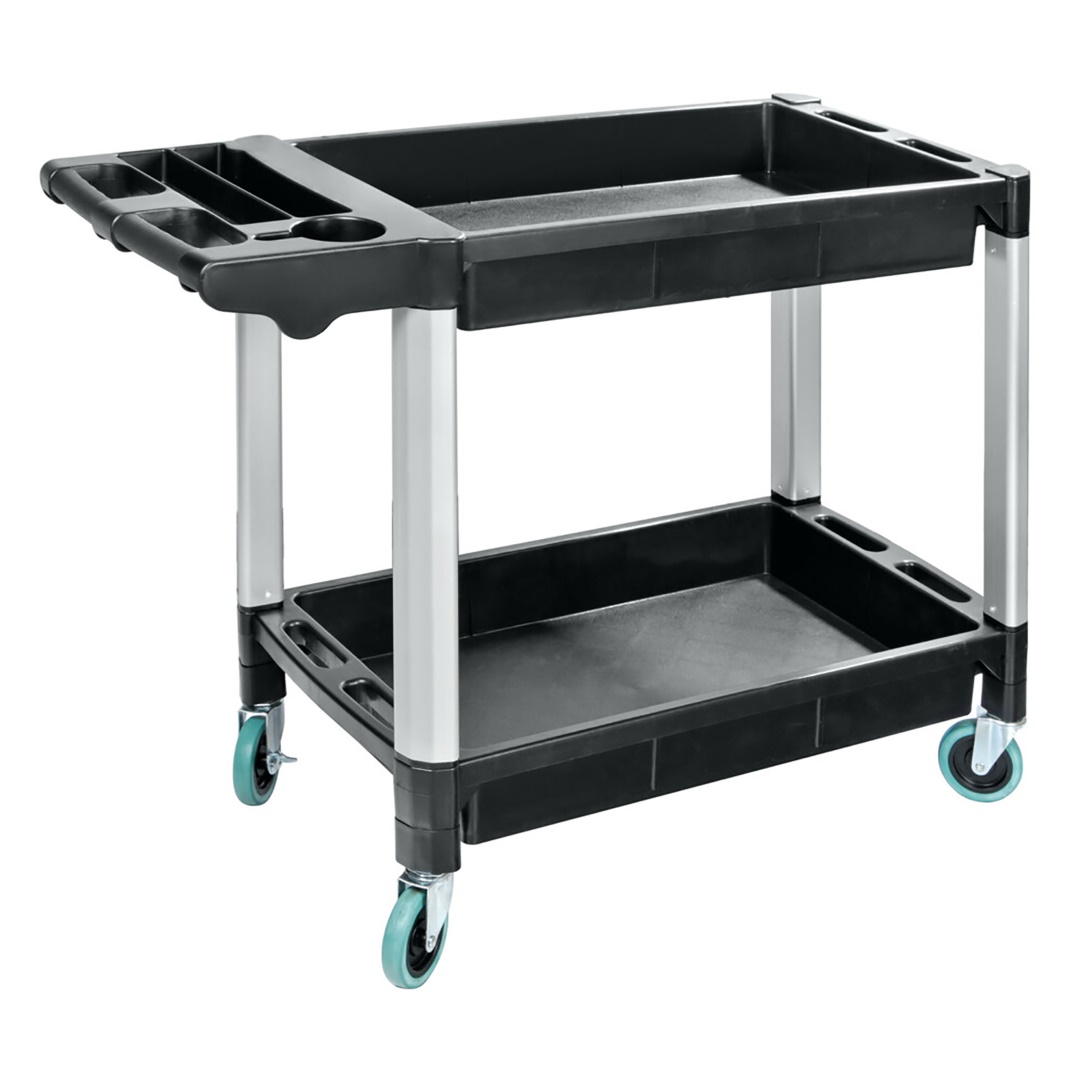 Εικόνα 1 από 6 — ΤΡΟΛΕΙ ΕΡΓΑΛΕΙΩΝ (TROLLEY) 2 ΕΠΙΠΕΔΩΝ ΜΕ 4 ΡΟΔΕΣ ΠΛΑΣΤΙΚΟ(PP)/ ΑΛΟΥΜΙΝΙΟ ΓΙΑ ΑΠΟΘΗΚΕΥΣΗ ΚΑΙ ΜΕΤΑΦΟΡΑ