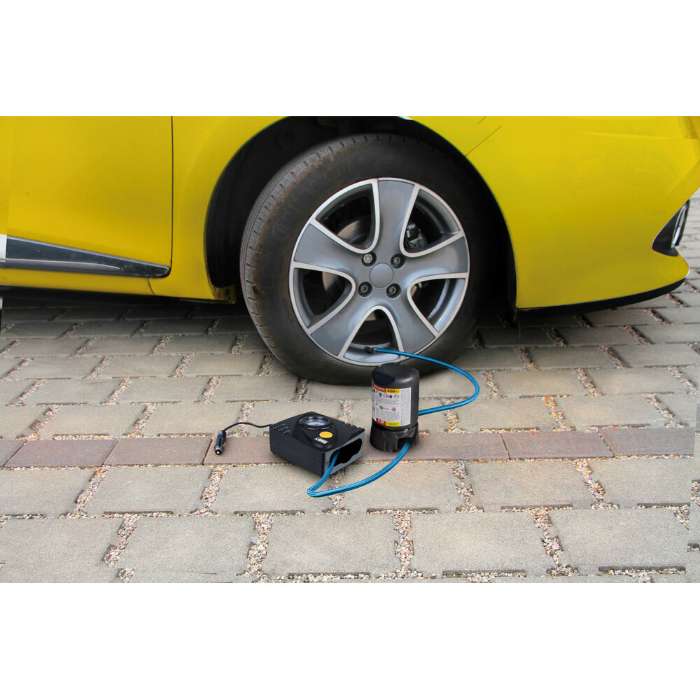 Εικόνα 8 από 15 — Κομπρεσέρ Ελαστικών 12V 450ml με υγρό επισκευής 450ml Μανόμετρο ΚΑΙ Μετρητή Πίεσης