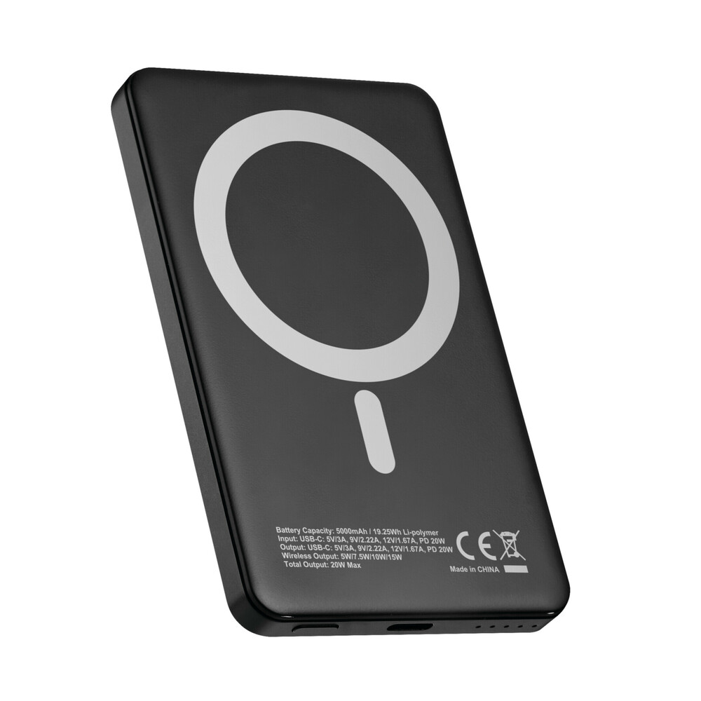 Εικόνα 1 από 9 — Μαγνητικός, Φορητός Φορτιστής – Power bank Mag Power 5000 της σειράς Optiline για Ασύρματη και Ενσύρματη  φόρτιση συσκευών με θύρα USB Type C 15W και MagSafe τεχνολογία