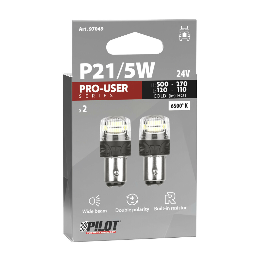 Εικόνα 3 από 3 — P21/5W 24V BAY15d 500/120+270/110lm 6.500K ΔΙΠΛΗΣ ΠΟΛΙΚΟΤΗΤΑΣ LED CAN-BUS PRO-USER SERIES 24V 2ΤΕΜ.