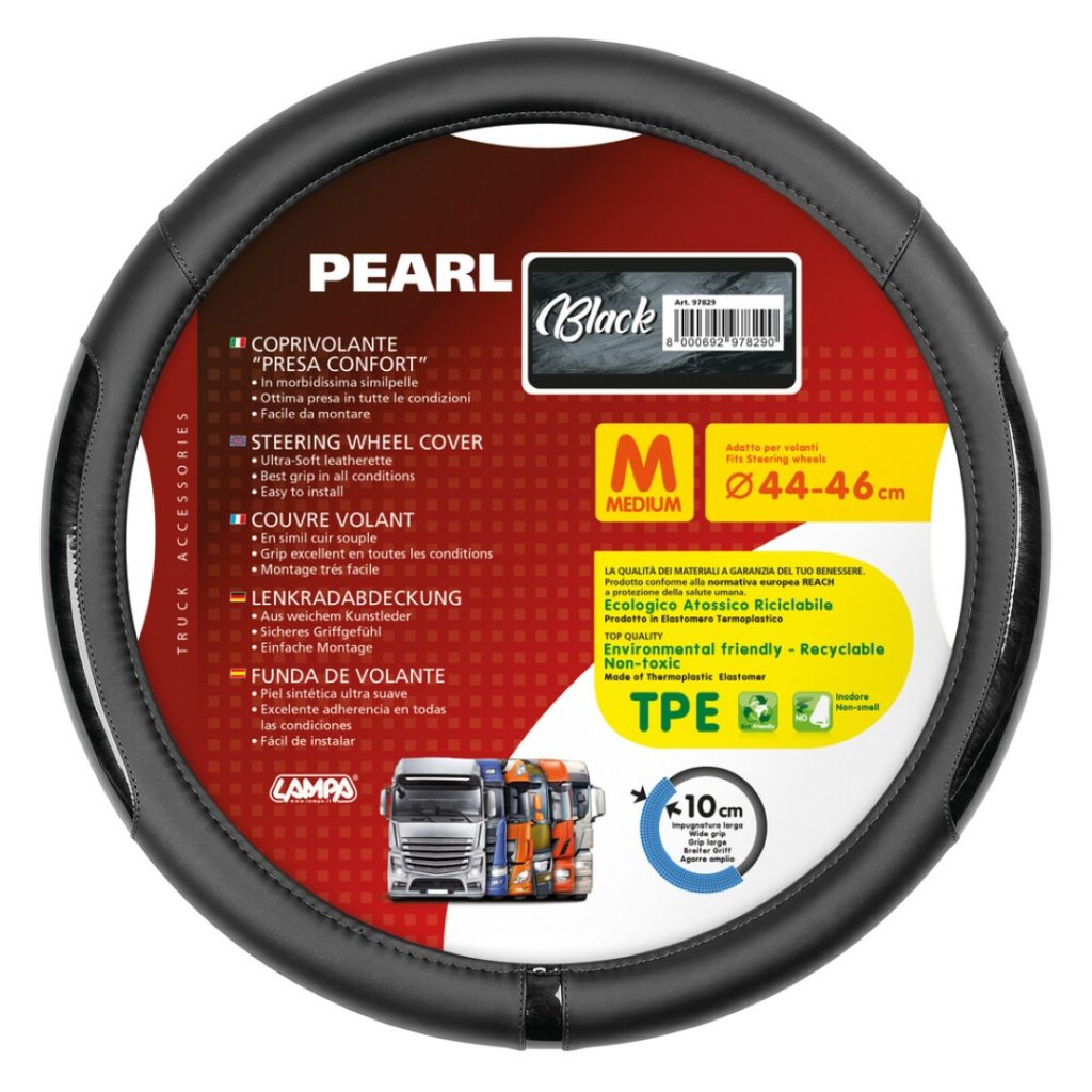 Εικόνα 1 από 2 — ΚΑΛΥΜΜΑ ΤΙΜΟΝΙΟΥ ΦΟΡΤΗΓΟΥ PEARL BLACK ΔΕΡΜΑΤΙΝΗ ΜΑΥΡΟ (M) 44-46cm ΟΙΚΟΛΟΓΙΚΟ ΚΑΙ ΑΟΣΜΟ