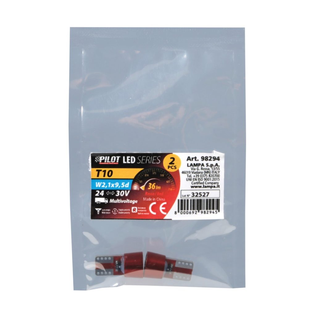 Εικόνα 2 από 2 — T10 W5W 24V W2,1×9,5d 36lm 6SMD LED ΚΟΚΚΙΝΟ (ΚΑΡΦΩΤΟ-ΔΙΠΛΗΣ ΠΟΛΙΚΟΤΗΤΑΣ CAN-BUS) 2ΤΕΜ.