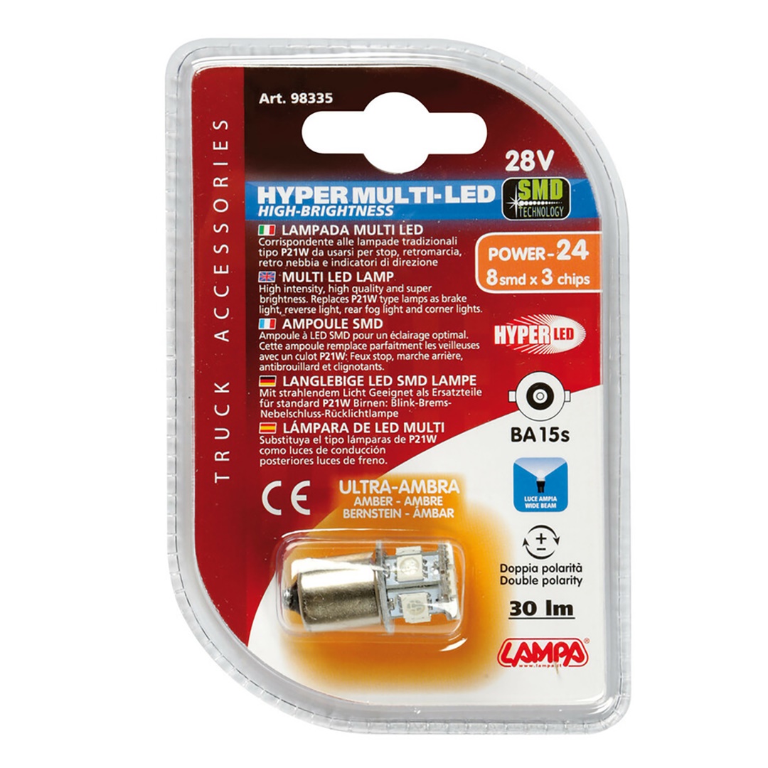 Εικόνα 5 από 5 — P21W 24/28V BA15s 30lm HYPER-LED24 ΠΟΡΤΟΚΑΛΙ (ΜΟΝΟΠΟΛΙΚΟ) BLISTER 1ΤΕΜ.