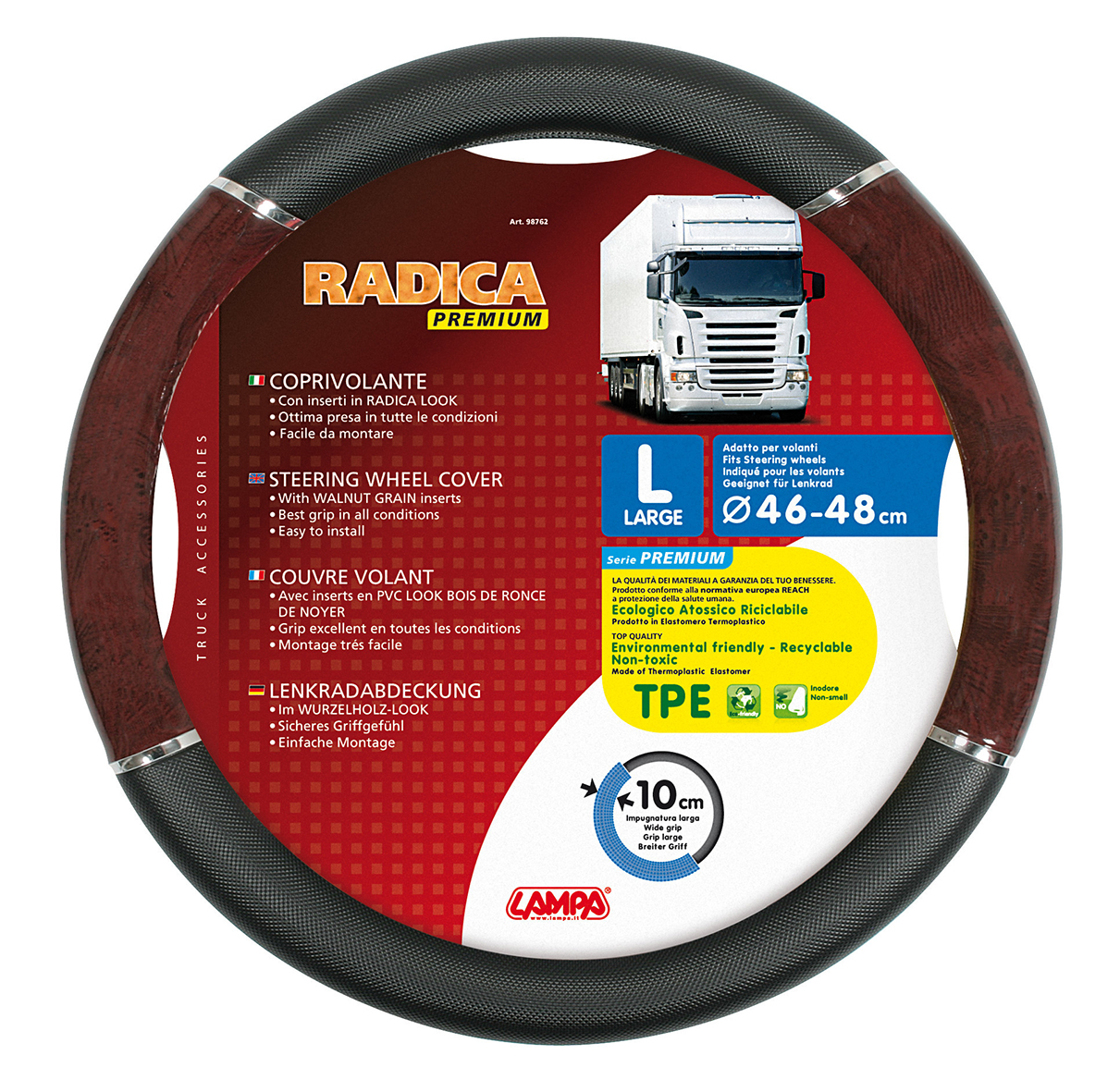 Εικόνα 1 από 3 — ΚΑΛΥΜΜΑ ΤΙΜΟΝΙΟΥ ΦΟΡΤΗΓΟΥ RADICA (L) 46-48 cm (ΜΑΥΡΟ/ΞΥΛΟ/ΟΙΚΟΛΟΓΙΚΟ/ΑΟΣΜΟ)