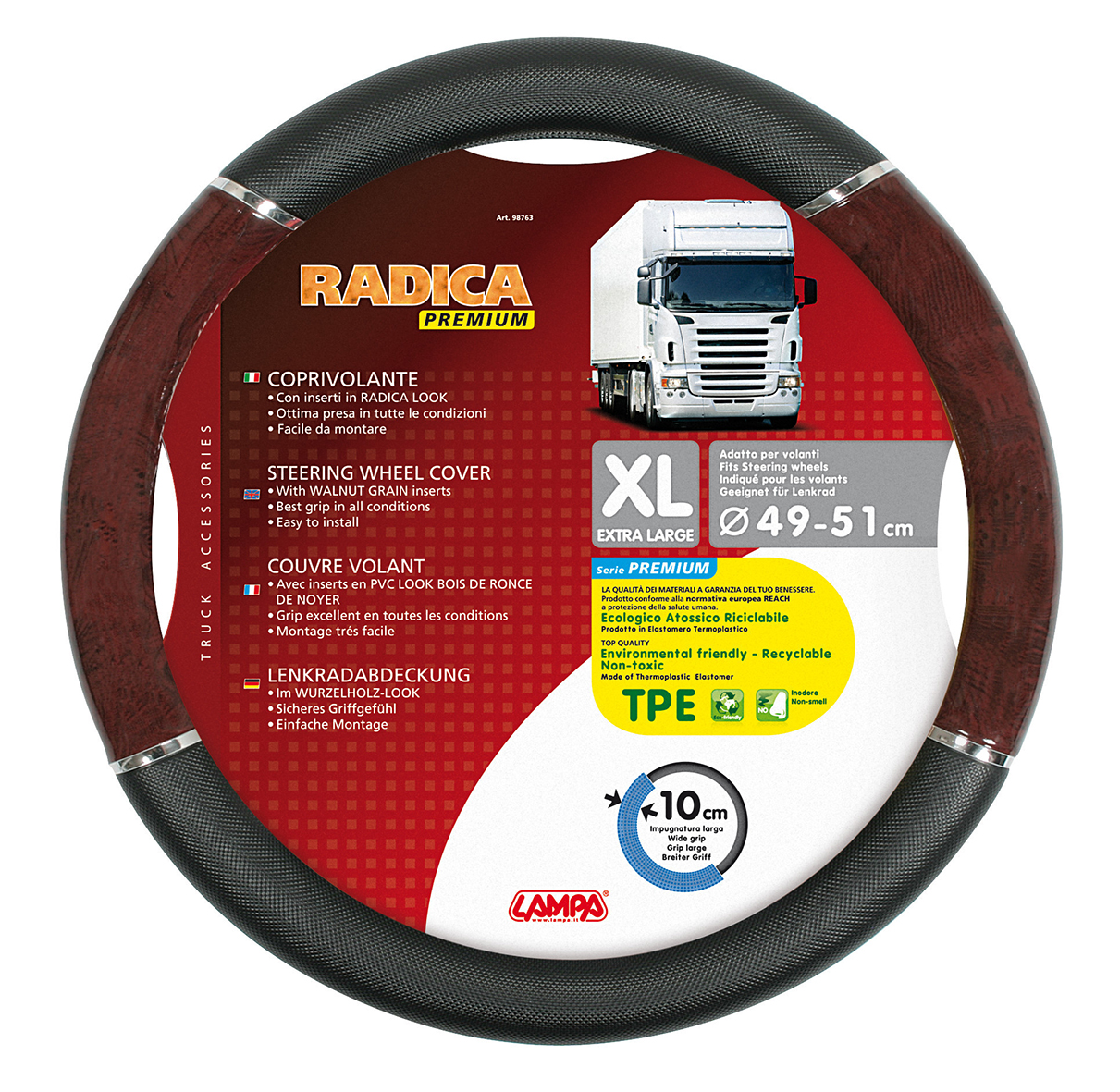 Εικόνα 1 από 3 — ΚΑΛΥΜΜΑ ΤΙΜΟΝΙΟΥ ΦΟΡΤΗΓΟΥ RADICA (XL) 49-51 cm (ΜΑΥΡΟ/ΞΥΛΟ/ΟΙΚΟΛΟΓΙΚΟ/ΑΟΣΜΟ)